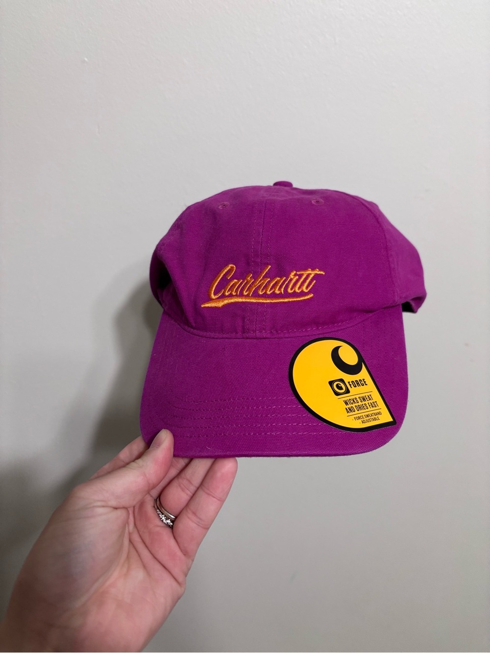 Carhartt Purple Cap with Yellow Script Logo